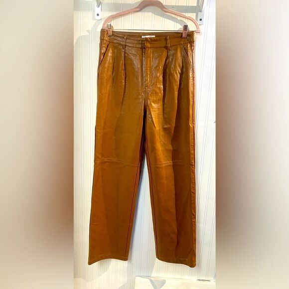 Emory Park Avryl Faux Leather Pants in Brown Size L - Picture 3 of 9